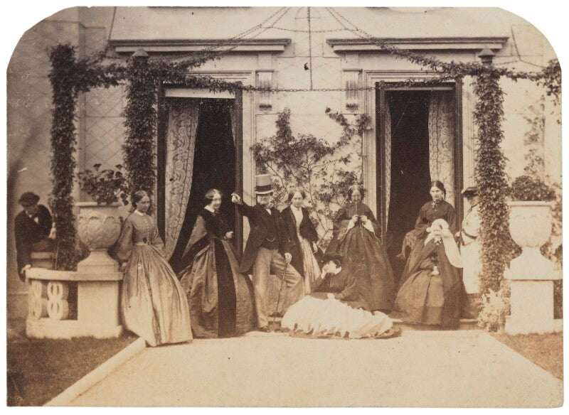 Hon. caroline liddell (née barrington); looloo kingscote (louise harriet kingscote); georgina (née liddell), baroness blomfield; john arthur douglas bloomfield, 2nd baron bloomfield; colonel bradford; miss bradford; mrs bradford npg ax26201