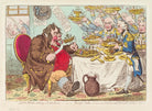 John Bull taking a luncheon: - or - British cooks, cramming old grumble-gizzard, with bonne-chére NPG D12661