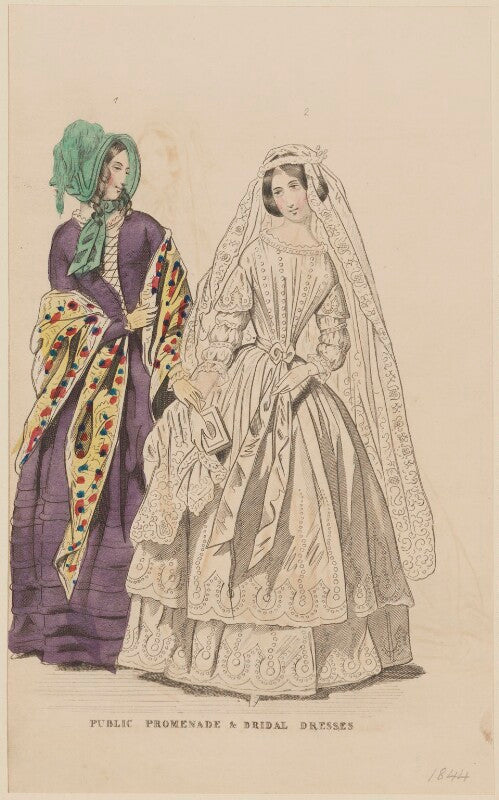 'public promenade and bridal dresses', may 1844 npg d47941