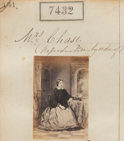 'Reproduction by order of Mrs Chase' NPG Ax57335