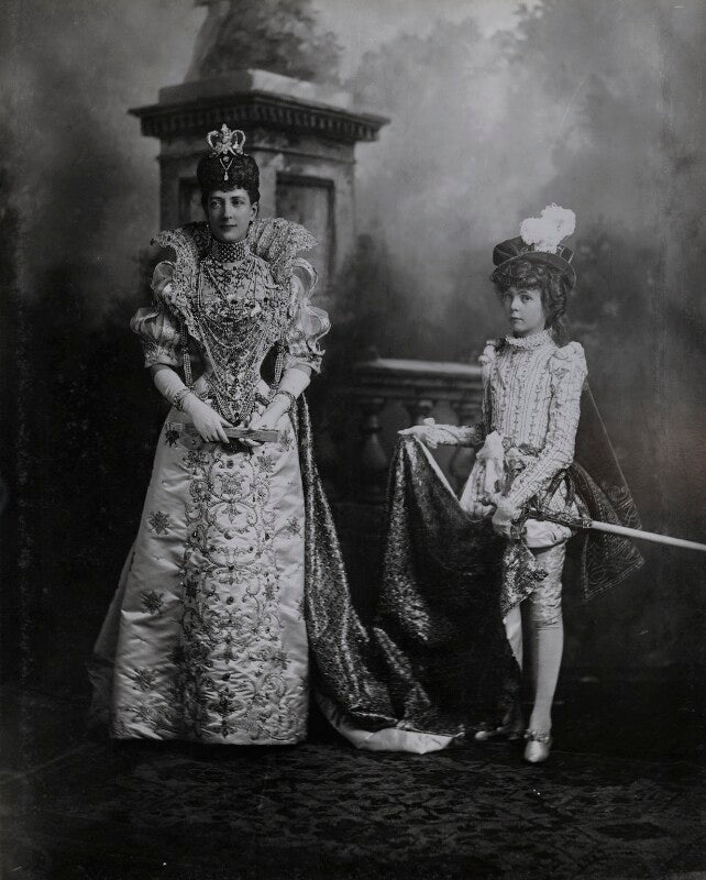 Queen alexandra when princess of wales as queen marguerite de valois and hon. (alexandra) louvima elizabeth checkley (née knollys) as her page) npg ax36416