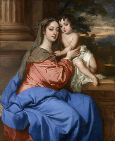 Barbara Palmer (née Villiers), Duchess of Cleveland with her son, probably Charles FitzRoy, as the Virgin and Child NPG 6725