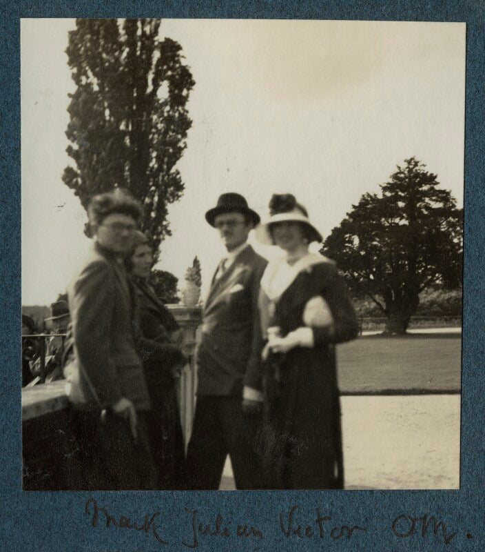 Mark gertler; julian vinogradoff (née morrell); sir victor martin reeves goodman; lady ottoline morrell npg ax143423