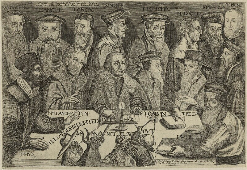 'the candle is lighted, we can not blow out' (leading theologians of the protestant reformation) npg d24005