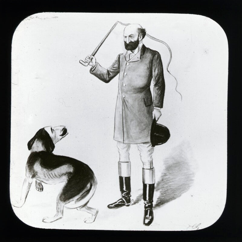 Two unknown men whipping dog [chief whip?] npg d41962