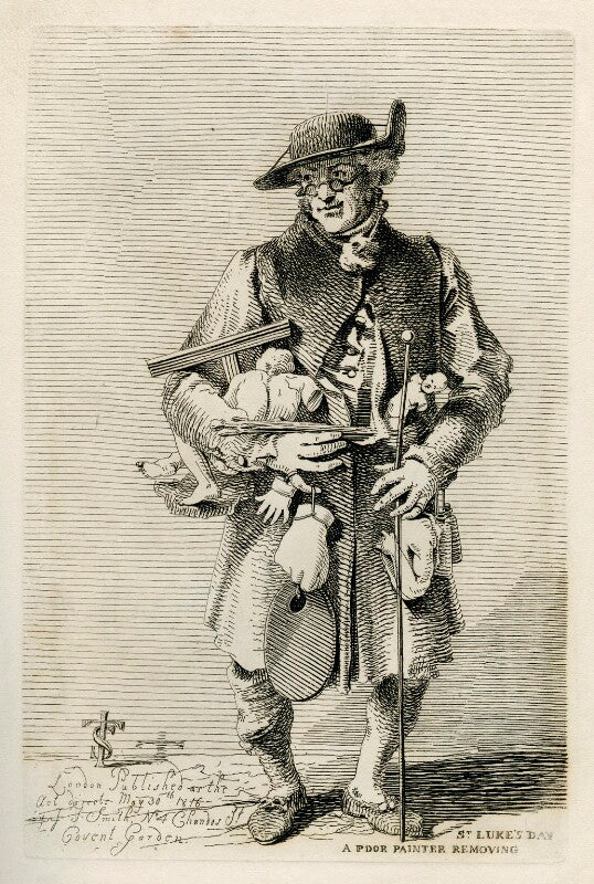 Unknown artist ('st. luke's day: a poor painter removing') npg d40078