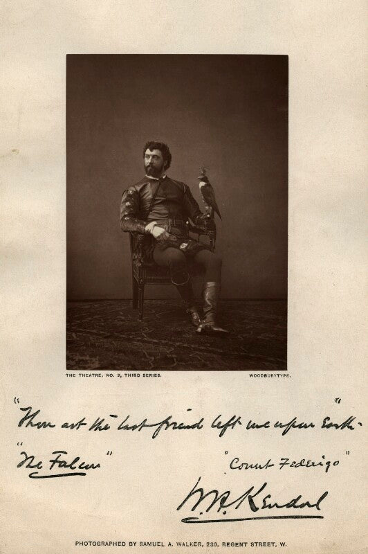 William hunter kendal (william hunter grimston) as count federigo in 'the falcon' npg x18995