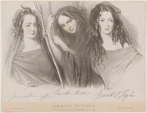 'The singing witches' (Jane Shirreff (Mrs Walcott); Priscilla Horton; Harriett Deborah Lacy (née Taylor)) NPG D45777