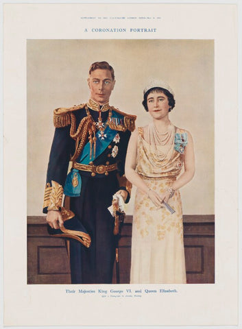 King George VI; Queen Elizabeth, the Queen Mother ('A Coronation Portrait') NPG D34124