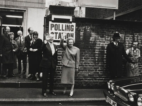 Sir Denis Thatcher, 1st Bt; Margaret Thatcher, Karen Buxton, Peter Leonard Brooke and five unknown sitters NPG x31695