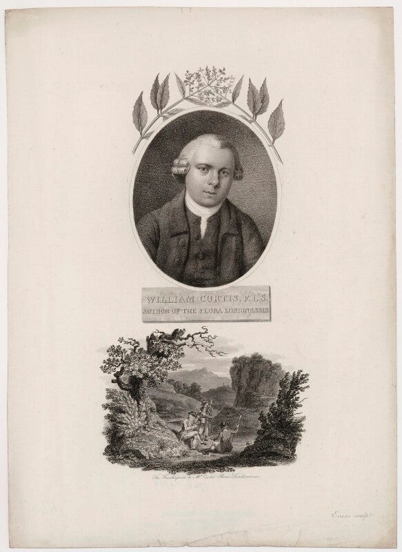 William Curtis with 'The Frontispiece to Mr Curtis' Flora Londinensis' NPG D34478