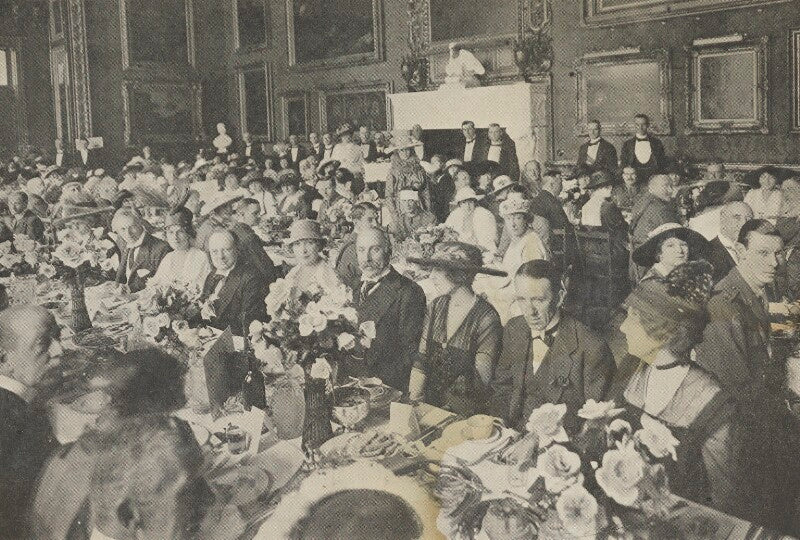 Baroness catherine d'erlanger; sir john lavery; sir winston leonard spencer churchill; sir gerald du maurier at grosvenor house npg ax105706
