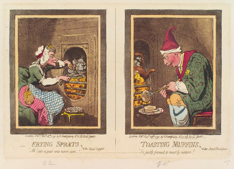 'Frying sprats, toasting muffins' (Charlotte of Mecklenburg-Strelitz; King George III) NPG D12433