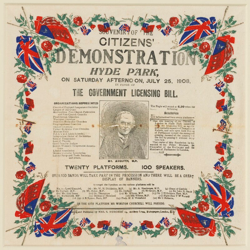 Souvenir of the citizens' demonstration hyde park (herbert henry asquith, 1st earl of oxford and asquith) npg d39489