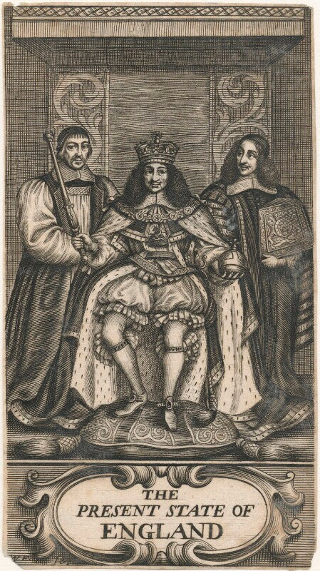 King charles ii; gilbert sheldon; sir orlando bridgeman, 1st bt npg d18532
