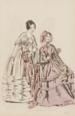 'Evening and carriage dresses', August 1845 NPG D47960