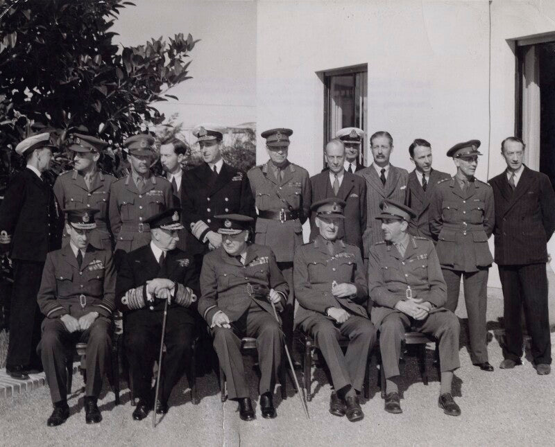 Winston churchill with the british delegation at the casablanca conference npg x194247