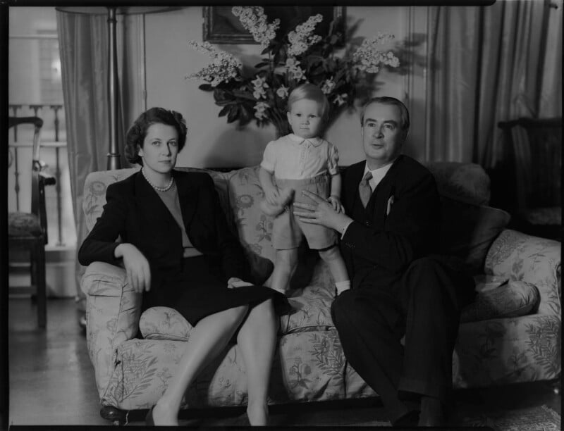 Lady moyra blanche madeleine browne (née ponsonby); desmond john michael browne; sir denis john wolko browne npg x97181