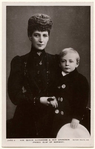 Queen Alexandra; Olav V, King of Norway NPG x136650