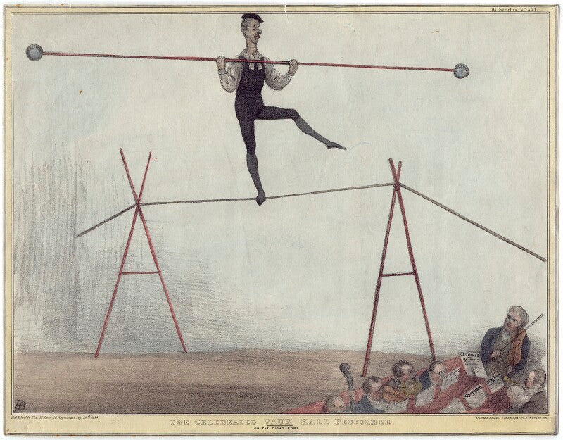 Henry brougham, 1st baron brougham and vaux ('the celebrated vaux hall performer on the tight rope') npg d16783
