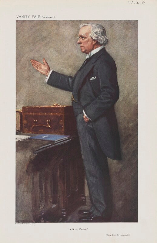Herbert henry asquith, 1st earl of oxford and asquith ('men of the day. no. 1221. "a great orator."') npg d45548