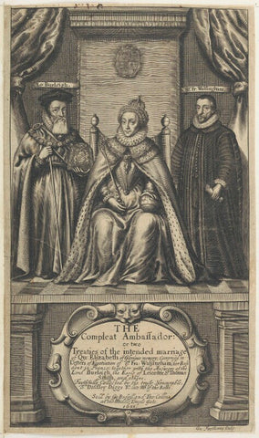 Queen Elizabeth I; William Cecil, 1st Baron Burghley; Sir Francis Walsingham NPG D22722