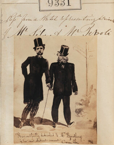 'Reproduction from a sketch representing a caricature of Mr Silvy and Mr Pepoli' (including Camille Silvy) NPG Ax59140