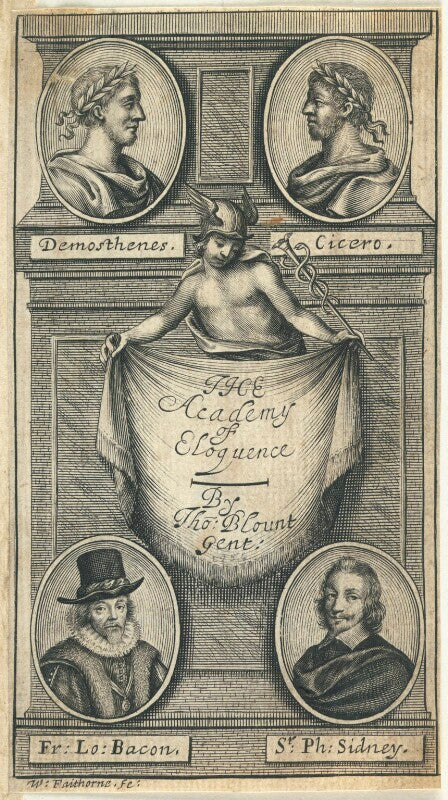 The academy of eloquence (demosthenes; marcus tullius cicero; francis bacon, 1st viscount st alban; sir philip sidney) npg d22944