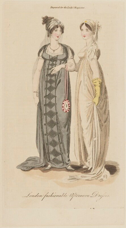 'london fashionable afternoon dresses', april 1805 npg d47538