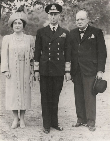 Queen Elizabeth, the Queen Mother; King George VI; Winston Churchill NPG x194397