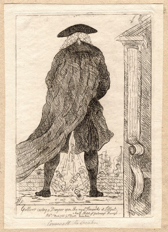 Charles wolfran cornwall ('gulliver casting a damper upon the royal fireworks at lilliput') npg d9692