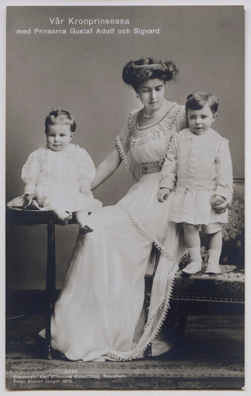 Sigvard oscar fredrik bernadotte, count of wisborg; margaret, crown princess of sweden; prince gustav adolf, duke of västerbotten npg x74451