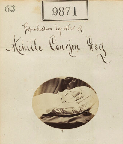 'Reproduction by order of Achille Courjon Esq' (post-mortem portrait of baby) NPG Ax59595