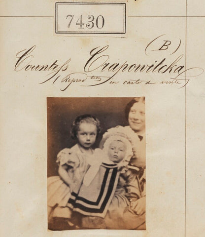 'Reproduction in carte de visite by order of Countess Crapowitcka' NPG Ax57333