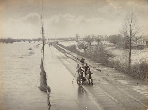 'Great Western Railway between Oxford and Kennington - Floods going down after closing the line 3 days' NPG P1700(6a)