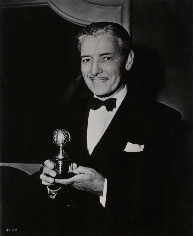 Ronald colman with his golden globe award for his role in 'a double life' npg x6330