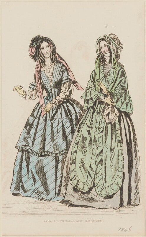 'public promenade dresses', august 1845 npg d47959