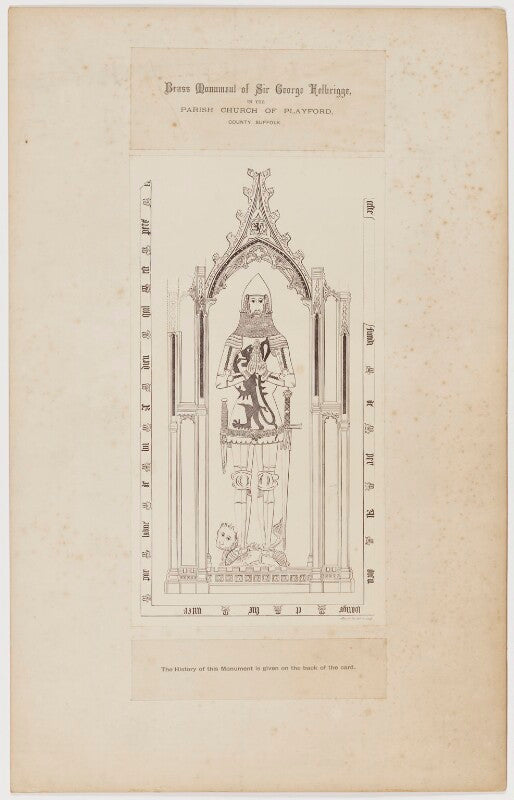 Brass monument of sir george felbrigge in the parish church of playford, county suffolk npg d36684