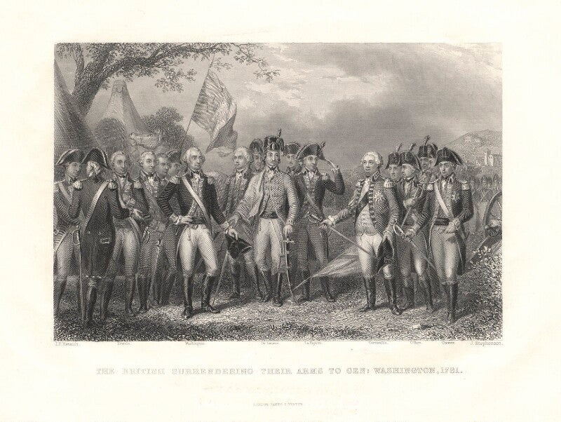 The british surrendering their arms to gen. washington, 1781 npg d2212