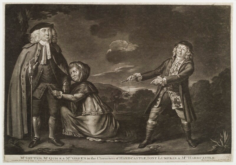 'mr shuter, mr quick and mrs green in the characters of hardcastle' npg d19744