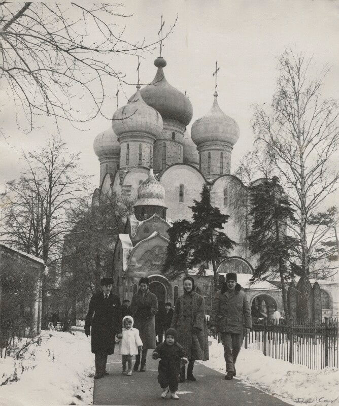 'the james and thomas families take a walk in the snow' npg x135219