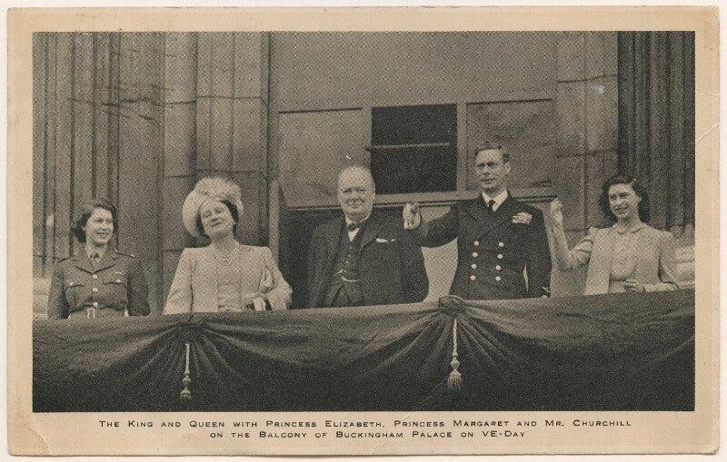 Queen elizabeth ii; queen elizabeth, the queen mother; winston churchill; king george vi; princess margaret npg x198144