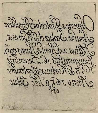 Inscription taken from the coffin of Oliver Cromwell NPG D28704