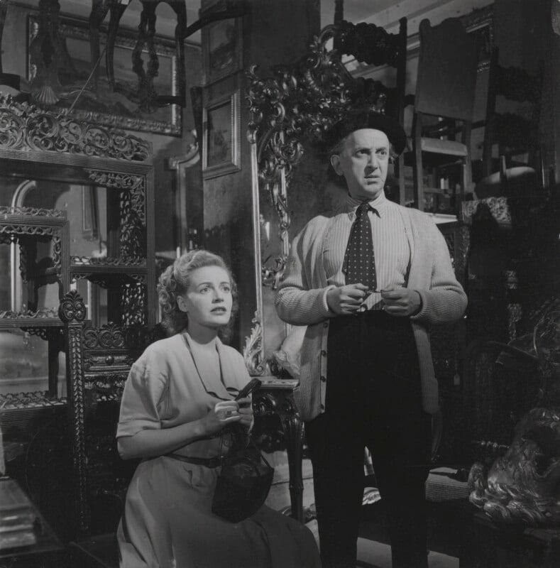 Phyllis calvert as patricia chandler and franco coop as esposito in 'the golden madonna' npg ax39672