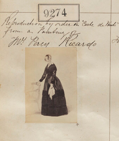 Mrs Percy Ricardo ('Reproduction by order in 'carte de visite' from a painting of Mrs Percy Ricardo') NPG Ax59095