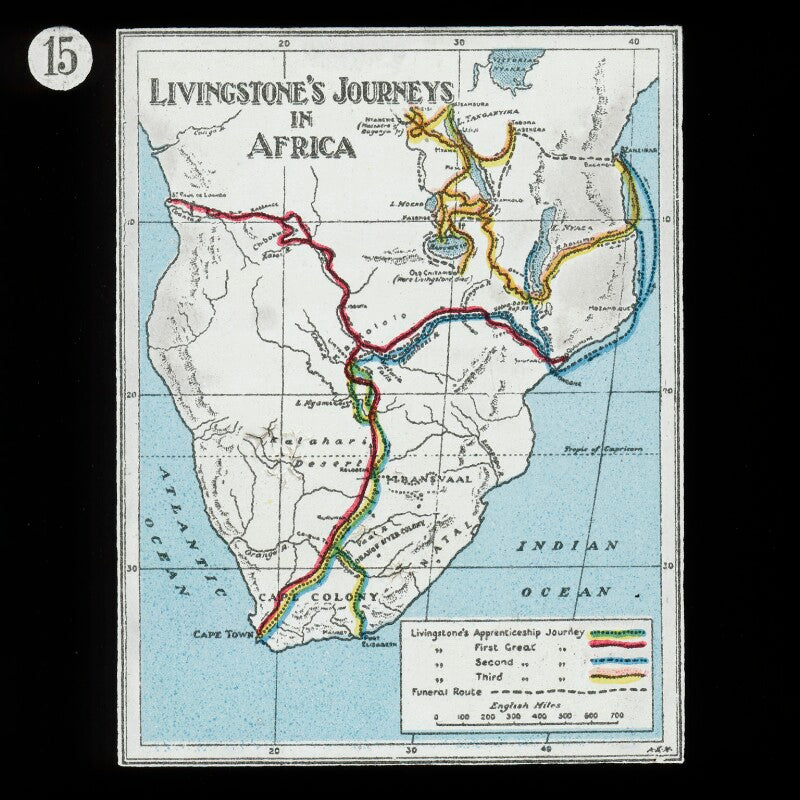 Map showing travels (relates to david livingstone) npg d18388
