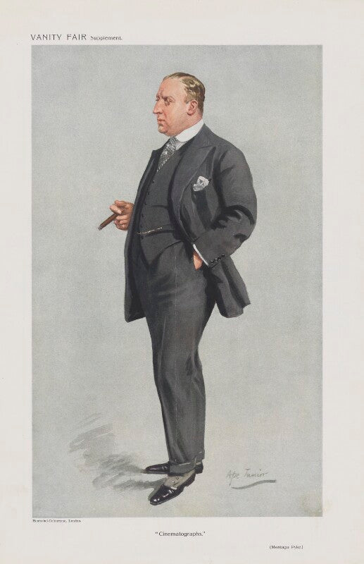 Montagu alexander pyke ('men of the day. no. 1279. "cinematographs."') npg d45609