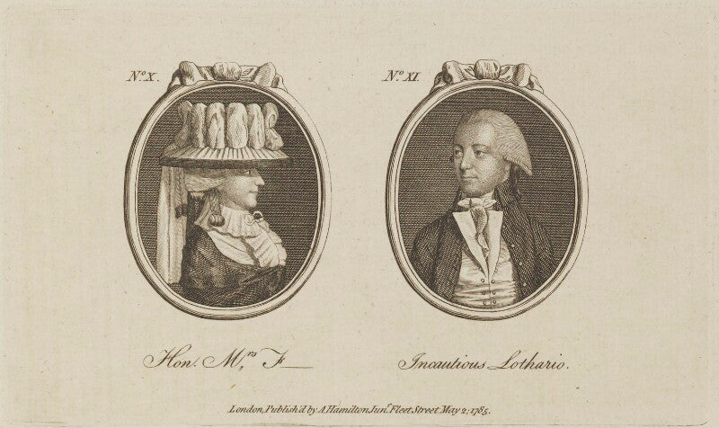 'hon mrs f  and incautious lothario' (charles mordaunt, 3rd earl of peterborough; mrs edward foley) npg d14586