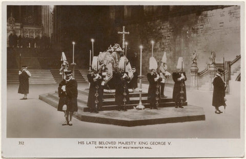 'His Late Beloved Majesty King George V lying in state at Westminster Hall' NPG x193296