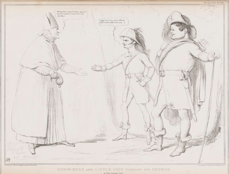 Robin hood and little john fleecing the church npg d41320